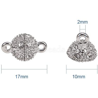Alloy Rhinestone Magnetic Clasps with Loops(RB-PH0005-01)-3