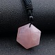 Natural Rose Quartz Pendant Necklaces(PW-WG41900-05)-1