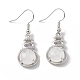 Natural Quartz Crystal Gourd Dangle Earrings with Crystal Rhinestone(EJEW-A092-04P-22)-1