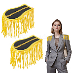 Polyester Tassel Epaulettes, Shoulder Badges, with Brooch, Black, 205x85x8.5mm(AJEW-WH0481-520B)