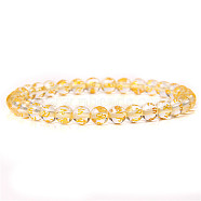 Synthetic Citrine Round Beaded Stretch Bracelet, show in picture5(SF8562-20-1)