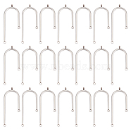 30Pcs 304 Stainless Steel Asymmetric Length Chandelier Component Links, 3 Loop Connectors, Arch, Stainless Steel Color, 39.5x14x1.5mm, Hole: 1.5mm(STAS-UN0049-34)