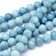 Natural Gemstone Beads Strands, Imitation Larimar, Dyed, Round, 8mm, Hole: 1mm, about 47pcs/strand, 15 inch(X-G-L367-01-8mm)