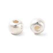 925 Sterling Silver Beads, Barrel, Silver, 5x4mm, Hole: 1.6mm(STER-H112-02A)