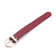PU Leather Watch Bands, with Alloy Findings, Brown, 10x1-1/2x1/2 inch(25.25x3.9x1.2cm)(BJEW-I299-03A-KCG)