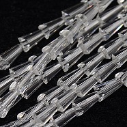 Glass Beads Strands, Faceted, Cone, Clear, 7.5x4mm, Hole: 1mm, about 71pcs/strand, 20.4 inch(EGLA-J046-02)