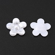 ABS Plastic Imitation Pearl Cabochons, Flower, White, 11x11x2.5mm(SACR-R774-Z9)