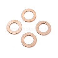 Ion Plating(IP) 304 Stainless Steel Linking Rings, Ring with Roman Numerals 1~12, Rose Gold, 12x0.5mm, Hole: 7mm(STAS-P306-02A-RG)