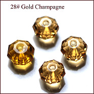 Imitation Austrian Crystal Beads, Grade AAA, Faceted, Octagon, Gold, 6x4mm, Hole: 0.7~0.9mm(SWAR-F083-4x6mm-28)