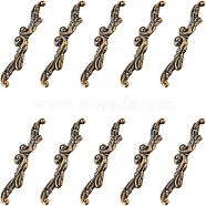 Zinc Alloy Box Handles, with Iron Screws, For Jewelry Box Decoration, Lead Free & Cadmium Free, Antique Bronze, 14.5x85x4mm, Hole: 1.6mm, Screws: 2.3x10mm, 20sets/box(PALLOY-FH0001-45AB-RS)