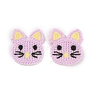 Animal Polyester Knitted Appliques, Costume Hat Bag Ornament Accessories, Mouse Pattern, 32x28.5x2.5mm(DIY-WH0399-42A)