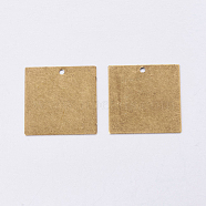 Metal Tags, Brass Stamping Blank Tag Pendants, Square, Antique Bronze, 20x20x0.5mm, Hole: 1mm(X-KK-N0001-01AB)