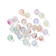 Transparent Baking Painted Glass Beads, Imitation Opalite, Round, Mixed Color, 8x7mm, Hole: 1.5mm, about 1600pcs/1000g(GLAA-P029-06)