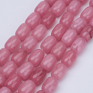 Barrel Shaped Gemstone Natural Rhodochrosite Stone Beads Strands, Dyed, Pale Violet Red, 15x10mm, Hole: 1mm, about 25pcs/strand, 15.3 inch(X-G-S114-10)