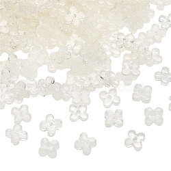 20Pcs Resin Beads, Clover, White, 5x5mm, Hole: 0.8mm(PW-WG6A8FE-06)