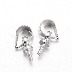 Brass Peg Bails Pendants, For Half Drilled Beads, Platinum, 11x4.5x3mm, Hole: 4x3.5mm, Pin: 1mm(KK-L134-03P)