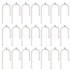30Pcs 304 Stainless Steel Asymmetric Length Chandelier Component Links, 3 Loop Connectors, Arch, Stainless Steel Color, 39.5x14x1.5mm, Hole: 1.5mm(STAS-UN0049-34)