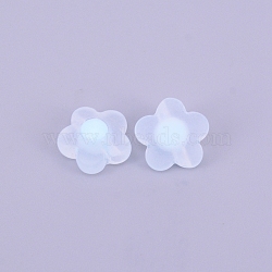 Transparent Acrylic Beads, Frosted, DIY Accessories, Clear, Flower, Alice Blue, 16.5x17x9.5mm, Hole: 2.5mm(FACR-CJC0001-01D)