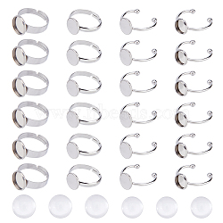 DIY Blank Dome 304 Stainless Steel Cuff Rings Making Kits, Stainless Steel Color, Tray: 8mm, Inner Diameter: 16.9~17mm(DIY-HS0001-54)