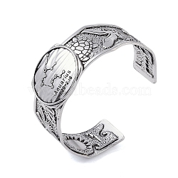 Constellation Alloy Open Cuff Bangles for Women Men, Antique Silver, Aquarius, Inner Diameter: 2-1/2 inch(6.2cm), 20~31mm(BJEW-C064-01AS-02)