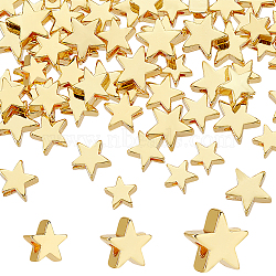 Elite 60Pcs 3 Styles Brass Spacer Beads, Long-Lasting Plated, Real 18K Gold Plated, Star, 5~7x5~7.5x2.5~3mm, Hole: 1.4~1.6mm, 20pcs/style(KK-PH0006-61B)