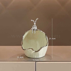 Ceramic Rabbit Key Storage Ornaments, Home Desktop Decorations, White, 155x215mm(PW-WG57347-01)