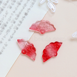 Handmade Lampwork Connector Charms, Fan Link, Red, 16x28mm(INS-PW0002-02F)