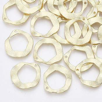 Alloy Pendants, Ring, Light Gold, 25x24x2mm, Hole: 1.5mm