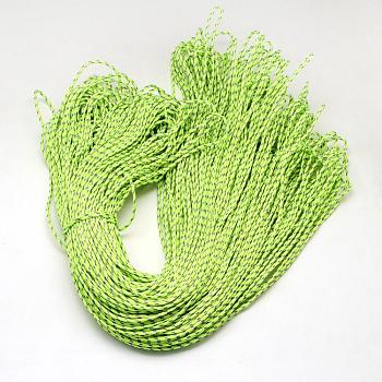 Polyester & Spandex Cord Ropes, 1 Inner Core, Lawn Green, 2mm, about 109.36 yards(100m)/bundle
