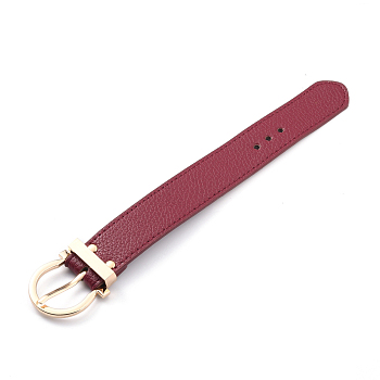 PU Leather Watch Bands, with Alloy Findings, Brown, 10x1-1/2x1/2 inch(25.25x3.9x1.2cm)