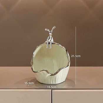 Ceramic Rabbit Key Storage Ornaments, Home Desktop Decorations, White, 155x215mm