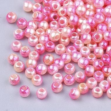 Rainbow ABS Plastic Imitation Pearl Beads(OACR-Q174-12mm-04)-2