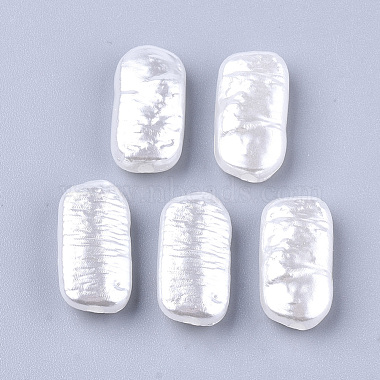 Creamy White Rectangle ABS Plastic Beads