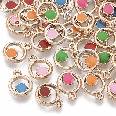 Light Gold Mixed Color Ring Acrylic Pendants