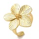 Flower Rack Plating Brass Cuff Rings for Women(RJEW-G323-07G)-1