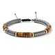 Natural Tiger Eye and Synthetic Non-Magnetic Hematite Braided Bead Bracelets(PW-WG89106-02)-1