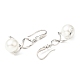 Plastic Pearl Infinity Dangle Earrings with Cubic Zirconia(EJEW-Q770-03P)-2