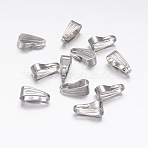 Iron Snap on Bails, Platinum, 8.5x3.5x4mm, Hole: 2.5x7.5mm(X-IFIN-F136-05P)