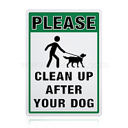 UV Protected & Waterproof Aluminum Warning Signs,  inchPlease Clean Up After Your Dog inch Signs, Green, 350x250x1mm, Hole: 4mm(AJEW-GL0001-05C-06)