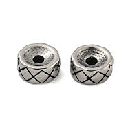Column 304 Stainless Steel Beads, Antique Silver, Rhombus, 8x3.5mm, Hole: 2mm(STAS-E214-09AS-01)