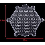 Plastic Template Tool for DIY Water Fuse Beads, Hexagon, Clear, 100x95mm(DIY-R053-02)
