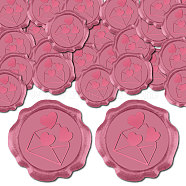 100Pcs Valentine's Day Adhesive Wax Seal Stickers, Envelope Seal Decoration, For Craft Scrapbook DIY Gift, Hot Pink, Envelope, 30mm(DIY-CP0010-17C)