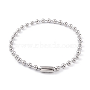 304 Stainless Steel Ball Chain Necklaces for Women, Stainless Steel Color, 16.73 inch(42.5cm), bead: 8mm(NJEW-G135-01B-P)
