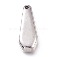 304 Stainless Steel Pendants, Teardrop, Stainless Steel Color, 24x9.5x4.5mm, Hole: 1.6mm(STAS-P252-03P)
