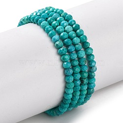 Natural Howlite Beads Strands, Dyed, Faceted, Rondelle, Light Steel Blue, 2.5x2mm, Hole: 0.6mm, about 195~208pcs/strand, 15.16~15.35''(38.5~39cm)(G-H025-03A-02)