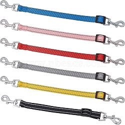 CHGCRAFT 6Pcs 6 Colors Adjustable PP Pet Dog Extended Leash, Reflective Traction Ropes, with Alloy Swivel Clasps, Mixed Color, 248~345x15.5x3mm, 1pc/color(AJEW-CA0002-66)