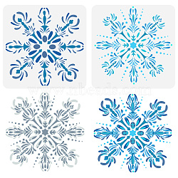 2Pcs 2 Styles PET Hollow Out Drawing Painting Stencils, for DIY Scrapbook, Photo Album, Snowflake, 300x300mm, 1pc/style(DIY-WH0394-0087)