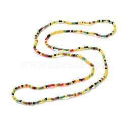 Waist Beads, Candy Color Glass Seed Beads Stretch Body Chain, Sunmmer Jewelry for Women, Colorful, 31-1/2~31-7/8 inch(80~81cm)(AJEW-P095-01D)