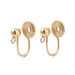 304 Stainless Steel Ear Cuff Findings, Wire Wrap Vortex Earring Findings with Vertical Loop, Golden, 14.5mm, Hole: 3x0.6mm(STAS-H216-02G)