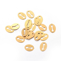 Ion Plating(IP) Stainless Steel Chain Tabs, Chain Extender Connectors, Oval, Golden, 4.5x6.5x0.3mm, Hole: 1x5mm(X-STAS-L211-01G)